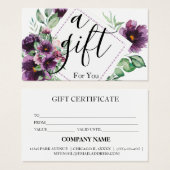 Eenvoudig en modern bedrijfscadeaubon visitekaartje (Voorkant /achterkant)