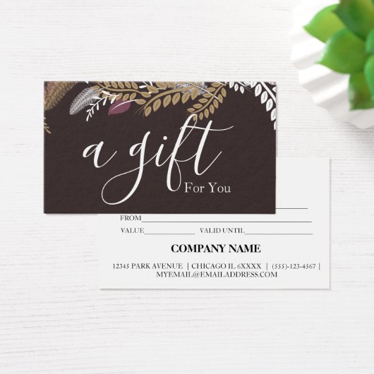 Eenvoudig en modern bedrijfscadeaubon visitekaartje (Bureau)