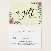 Eenvoudig en modern bedrijfscadeaubon visitekaartje (Voorkant /achterkant)