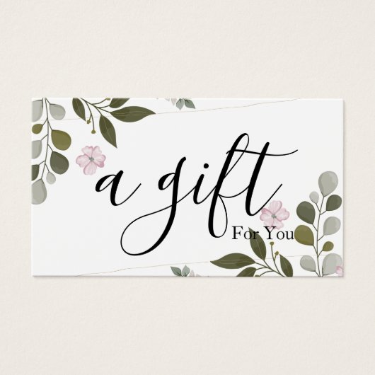 Eenvoudig en modern bedrijfscadeaubon visitekaartje (Voorkant)