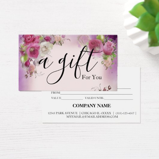Eenvoudig en modern bedrijfscadeaubon visitekaartje (Bureau)