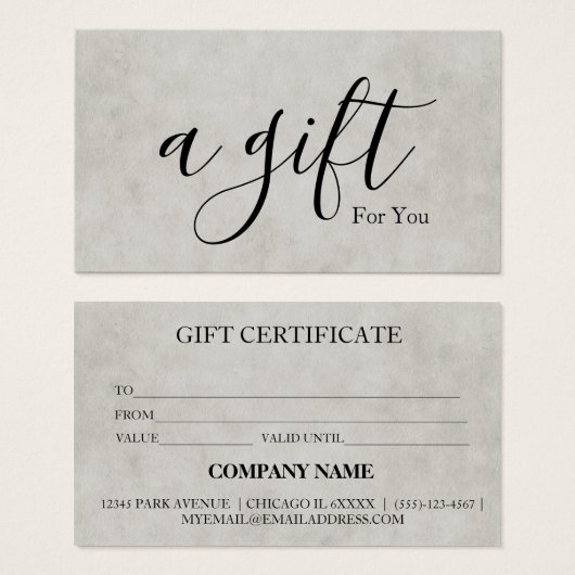 Eenvoudig en modern bedrijfscadeaubon visitekaartje (Voorkant /achterkant)
