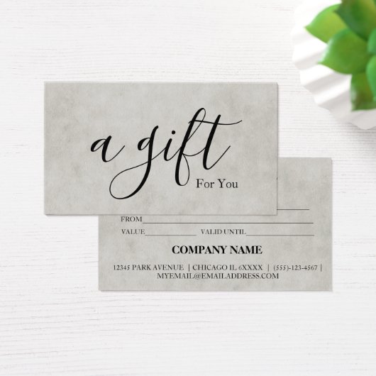 Eenvoudig en modern bedrijfscadeaubon visitekaartje (Bureau)