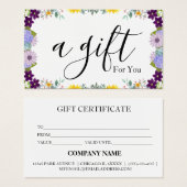 Eenvoudig en modern bedrijfscadeaubon visitekaartje (Voorkant /achterkant)