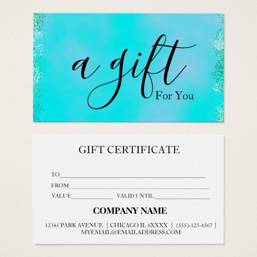 Eenvoudig en modern bedrijfscadeaubon visitekaartje (Voorkant /achterkant)