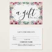 Eenvoudig en modern bedrijfscadeaubon visitekaartje (Voorkant /achterkant)