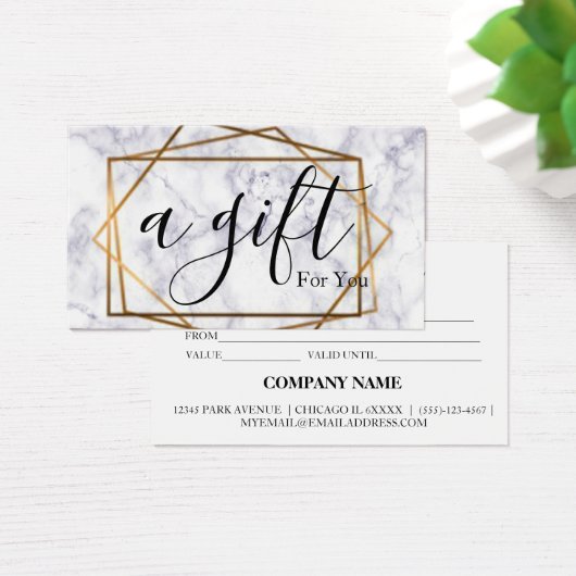 Eenvoudig en modern bedrijfscadeaubon visitekaartje (Bureau)