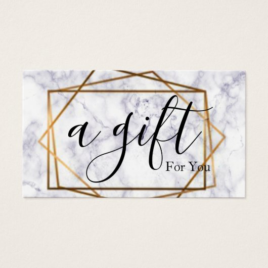 Eenvoudig en modern bedrijfscadeaubon visitekaartje (Voorkant)