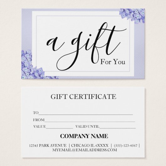 Eenvoudig en modern bedrijfscadeaubon visitekaartje (Voorkant /achterkant)