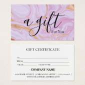 Eenvoudig en modern bedrijfscadeaubon visitekaartje (Voorkant /achterkant)