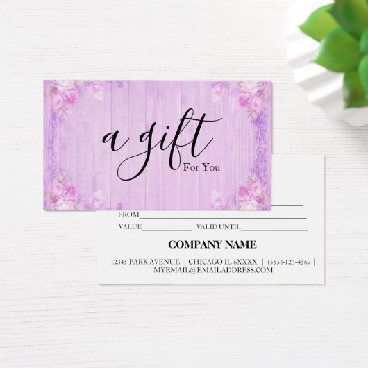 Eenvoudig en modern bedrijfscadeaubon visitekaartje (Bureau)