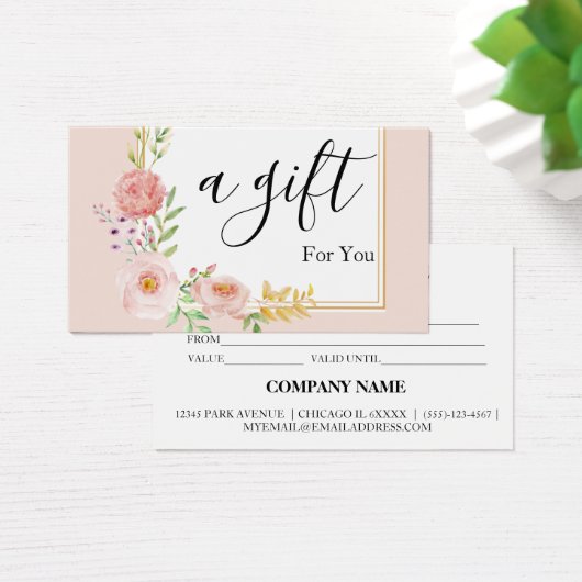 Eenvoudig en modern bedrijfscadeaubon visitekaartje (Bureau)