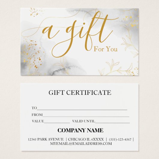 Eenvoudig en modern bedrijfscadeaubon visitekaartje (Voorkant /achterkant)