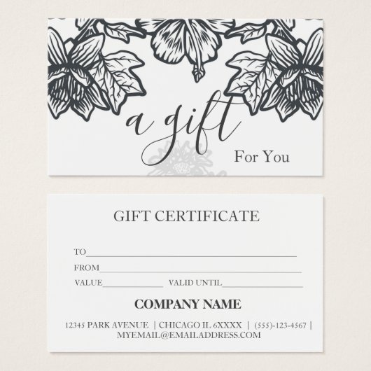 Eenvoudig en modern bedrijfscadeaubon visitekaartje (Voorkant /achterkant)