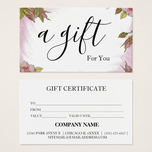 Eenvoudig en modern bedrijfscadeaubon visitekaartje (Voorkant /achterkant)