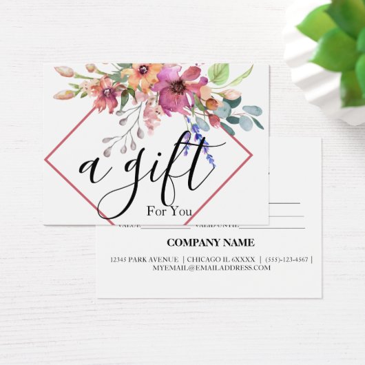 Eenvoudig en modern bedrijfscadeaubon visitekaartje (Bureau)