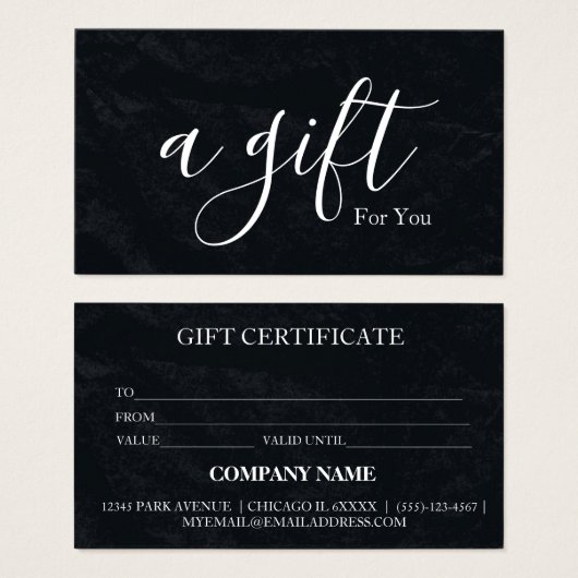 Eenvoudig en modern bedrijfscadeaubon visitekaartje (Voorkant /achterkant)