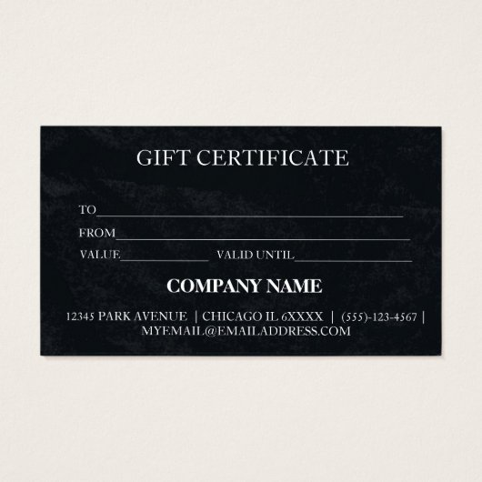 Eenvoudig en modern bedrijfscadeaubon visitekaartje (Achterkant)