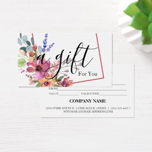 Eenvoudig en modern bedrijfscadeaubon visitekaartje (Bureau)