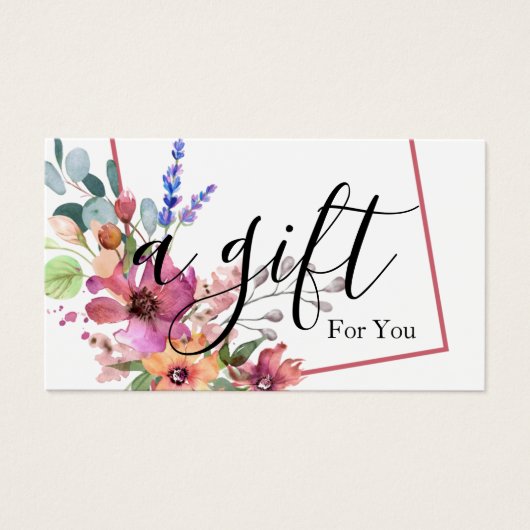 Eenvoudig en modern bedrijfscadeaubon visitekaartje (Voorkant)