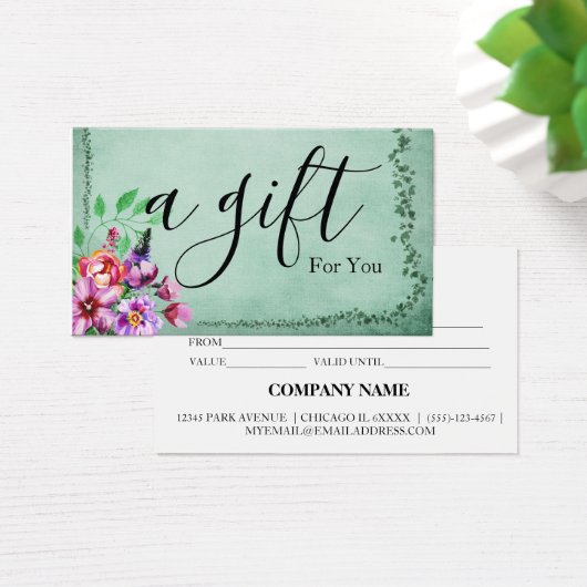 Eenvoudig en modern bedrijfscadeaubon visitekaartje (Bureau)