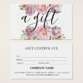 Eenvoudig en modern bedrijfscadeaubon visitekaartje (Voorkant /achterkant)