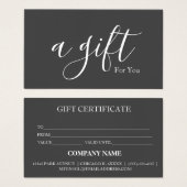 Eenvoudig en modern bedrijfscadeaubon visitekaartje (Voorkant /achterkant)