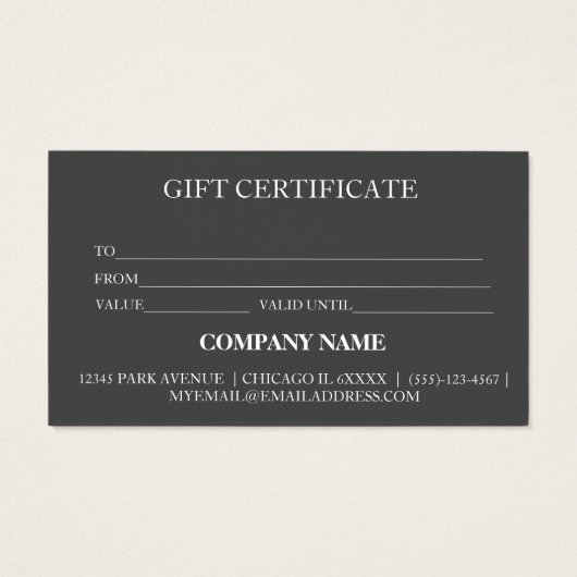 Eenvoudig en modern bedrijfscadeaubon visitekaartje (Achterkant)
