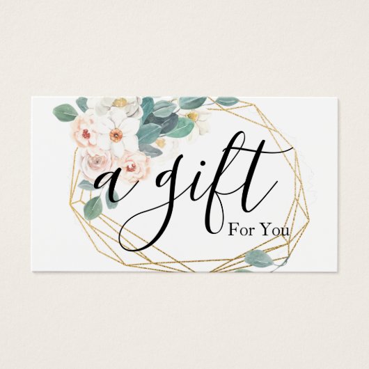 Eenvoudig en modern bedrijfscadeaubon visitekaartje (Voorkant)