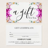 Eenvoudig en modern bedrijfscadeaubon visitekaartje (Voorkant /achterkant)