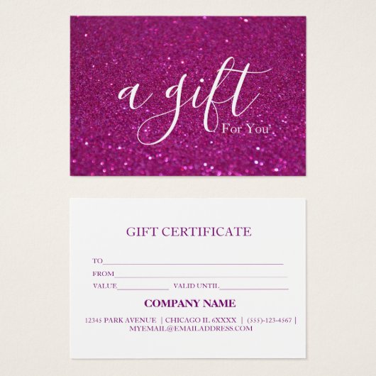 Eenvoudig en modern bedrijfscadeaubon visitekaartje (Voorkant /achterkant)