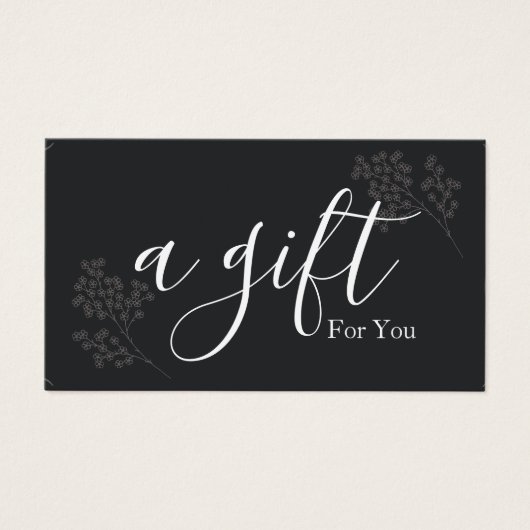 Eenvoudig en modern bedrijfscadeaubon visitekaartje (Voorkant)