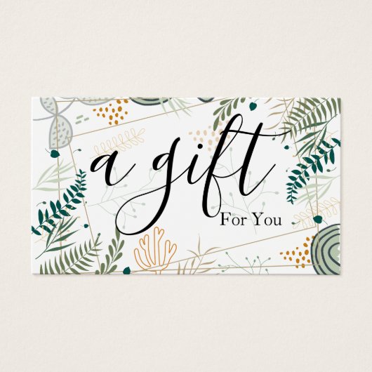 Eenvoudig en modern bedrijfscadeaubon visitekaartje (Voorkant)