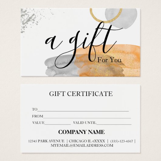 Eenvoudig en modern bedrijfscadeaubon visitekaartje (Voorkant /achterkant)