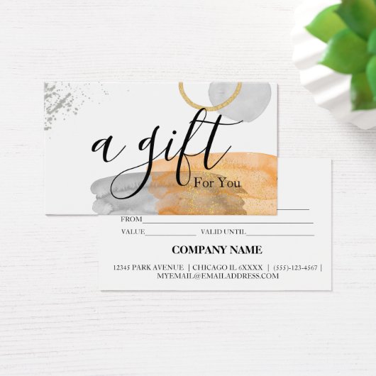 Eenvoudig en modern bedrijfscadeaubon visitekaartje (Bureau)