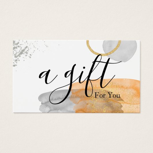 Eenvoudig en modern bedrijfscadeaubon visitekaartje (Voorkant)