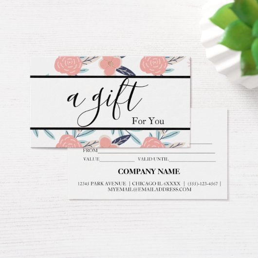 Eenvoudig en modern bedrijfscadeaubon visitekaartje (Bureau)