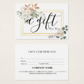 Eenvoudig en modern bedrijfscadeaubon visitekaartje (Voorkant /achterkant)