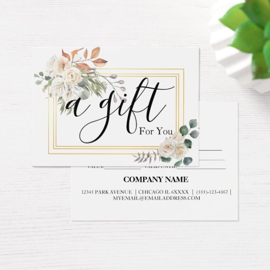 Eenvoudig en modern bedrijfscadeaubon visitekaartje (Bureau)