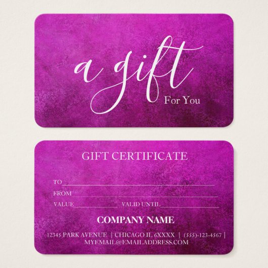 Eenvoudig en modern bedrijfscadeaubon visitekaartje (Voorkant /achterkant)