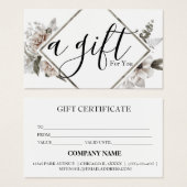 Eenvoudig en modern bedrijfscadeaubon visitekaartje (Voorkant /achterkant)