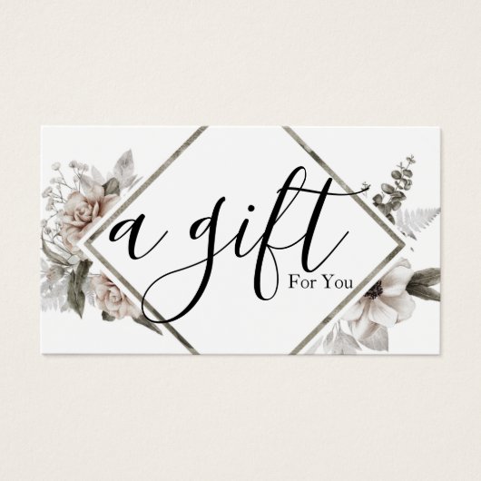 Eenvoudig en modern bedrijfscadeaubon visitekaartje (Voorkant)