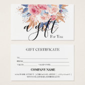 Eenvoudig en modern bedrijfscadeaubon visitekaartje (Voorkant /achterkant)