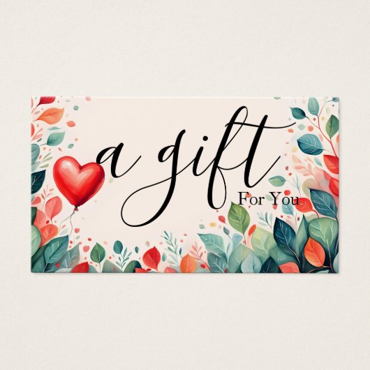 Eenvoudig en modern bedrijfscadeaubon visitekaartje (Voorkant)