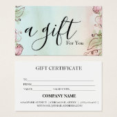 Eenvoudig en modern bedrijfscadeaubon visitekaartje (Voorkant /achterkant)