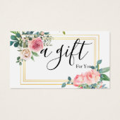 Eenvoudig en modern bedrijfscadeaubon visitekaartje (Voorkant)