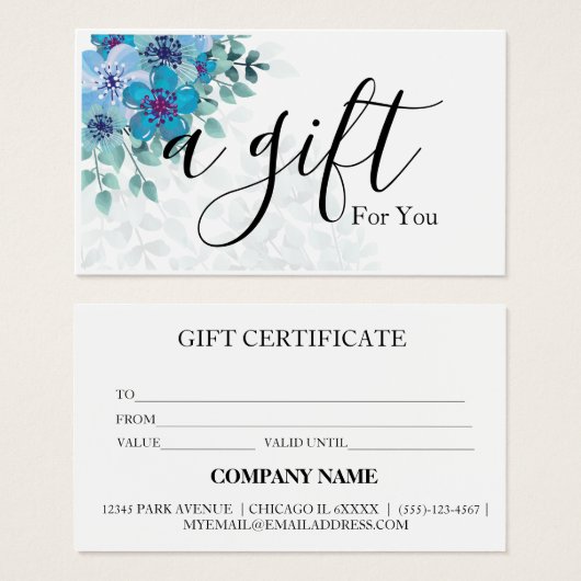 Eenvoudig en modern bedrijfscadeaubon visitekaartje (Voorkant /achterkant)