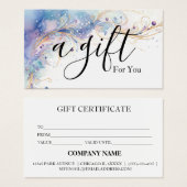 Eenvoudig en modern bedrijfscadeaubon visitekaartje (Voorkant /achterkant)