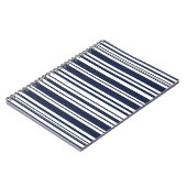Eenvoudig en modern blauw gestreept notitieboek (Linkerzijde)