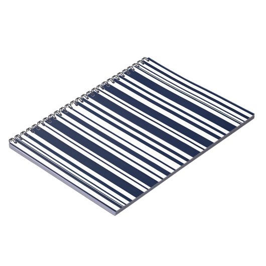 Eenvoudig en modern blauw gestreept notitieboek (Linkerzijde)